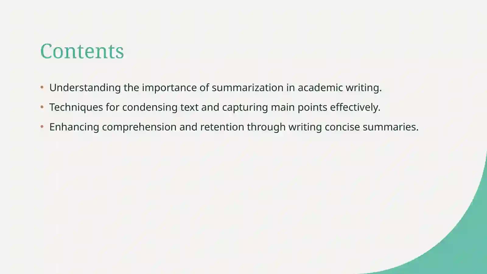 Writing a summary 2