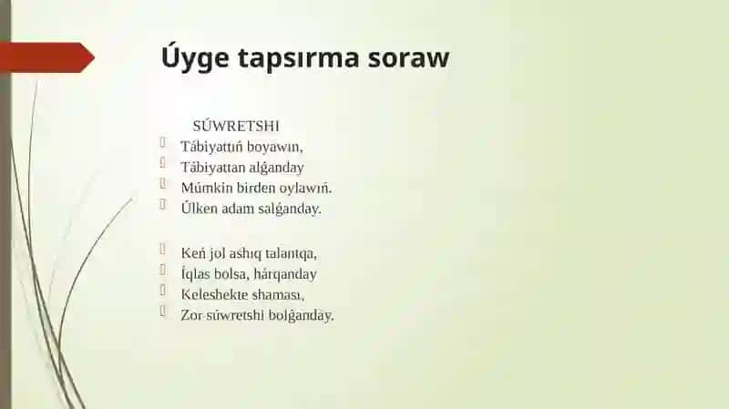 "Ótilgenlerdi bekkemlew" 2