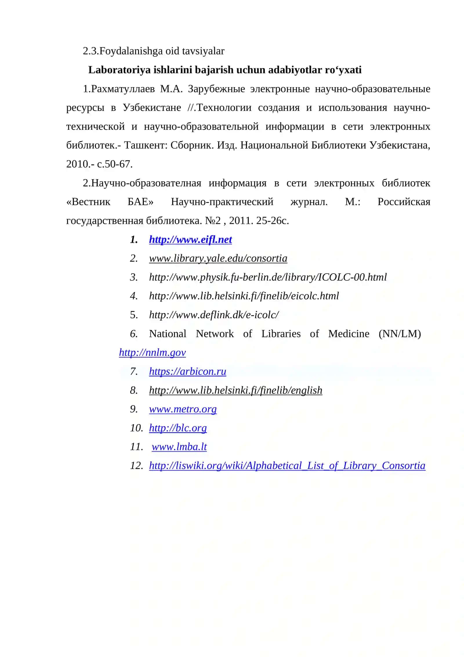 5-mavzu: Xalqaro konsorsiumlar resurslari tahlili 2