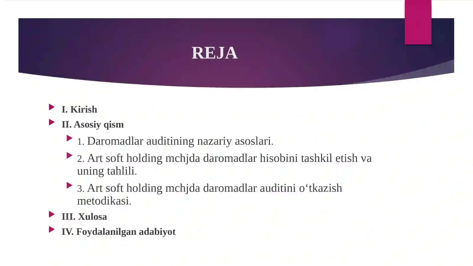 DAROMADLAR AUDITI 2
