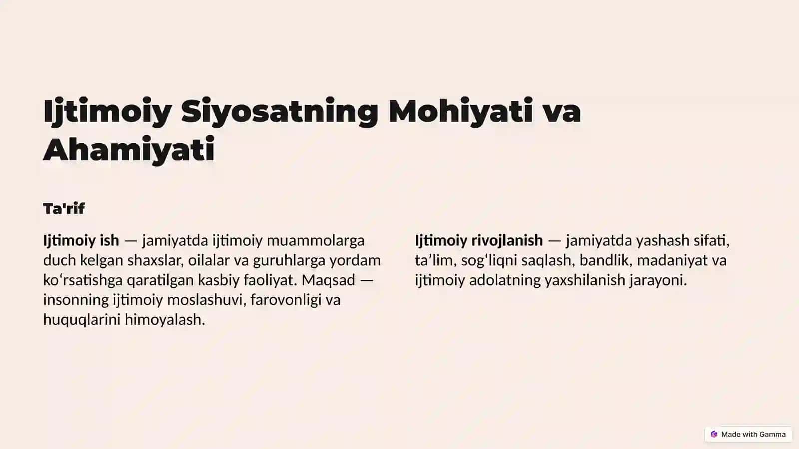 Ijtimoiy Siyosatning Mohiyati va Ahamiyati 2