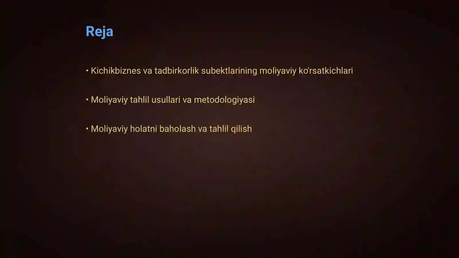 Kichikbiznes va tadbirkorlik subektlarining moliyaviy faoliyatitahlili 2