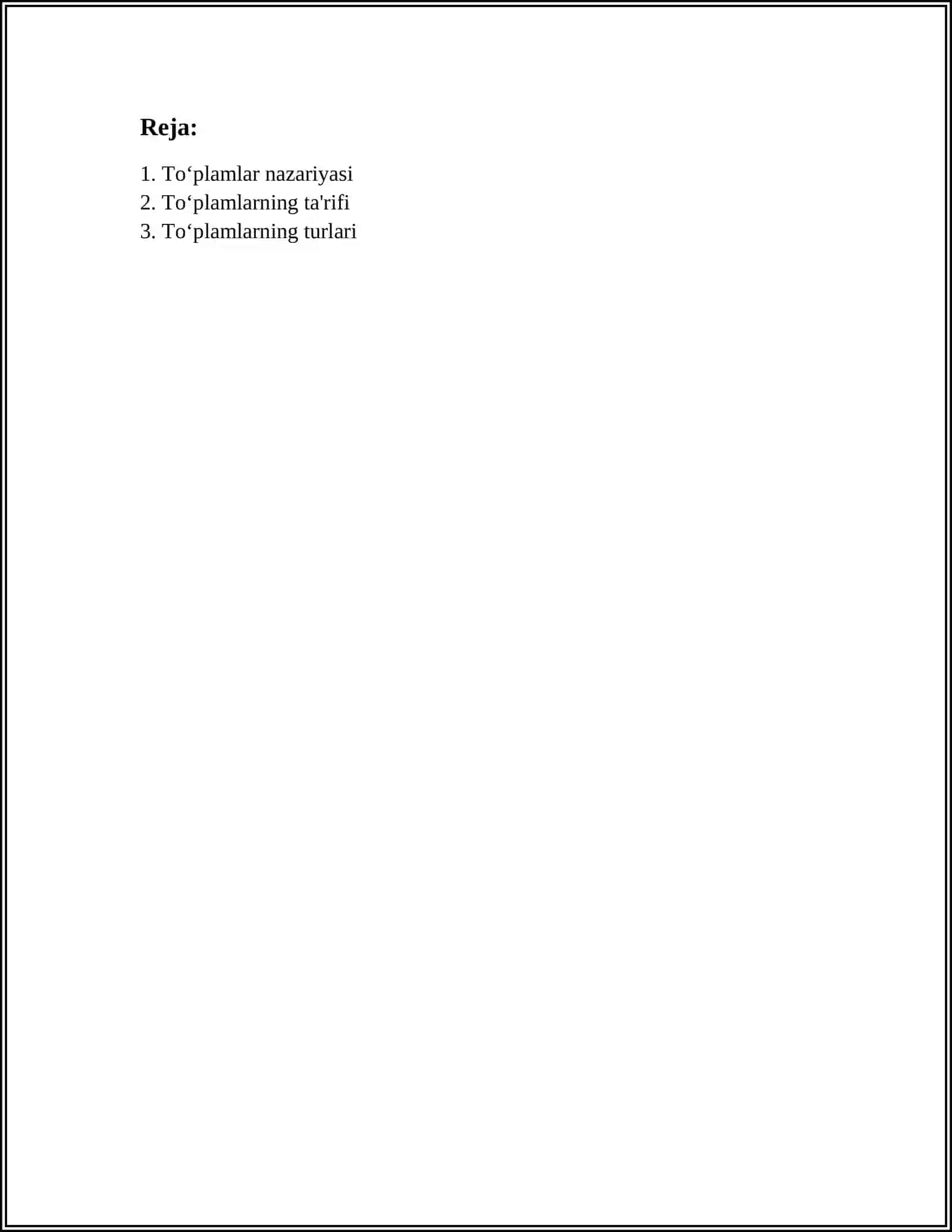 TOʻPLAMLAR USTIDA MATEMATIK AMALLAR 2