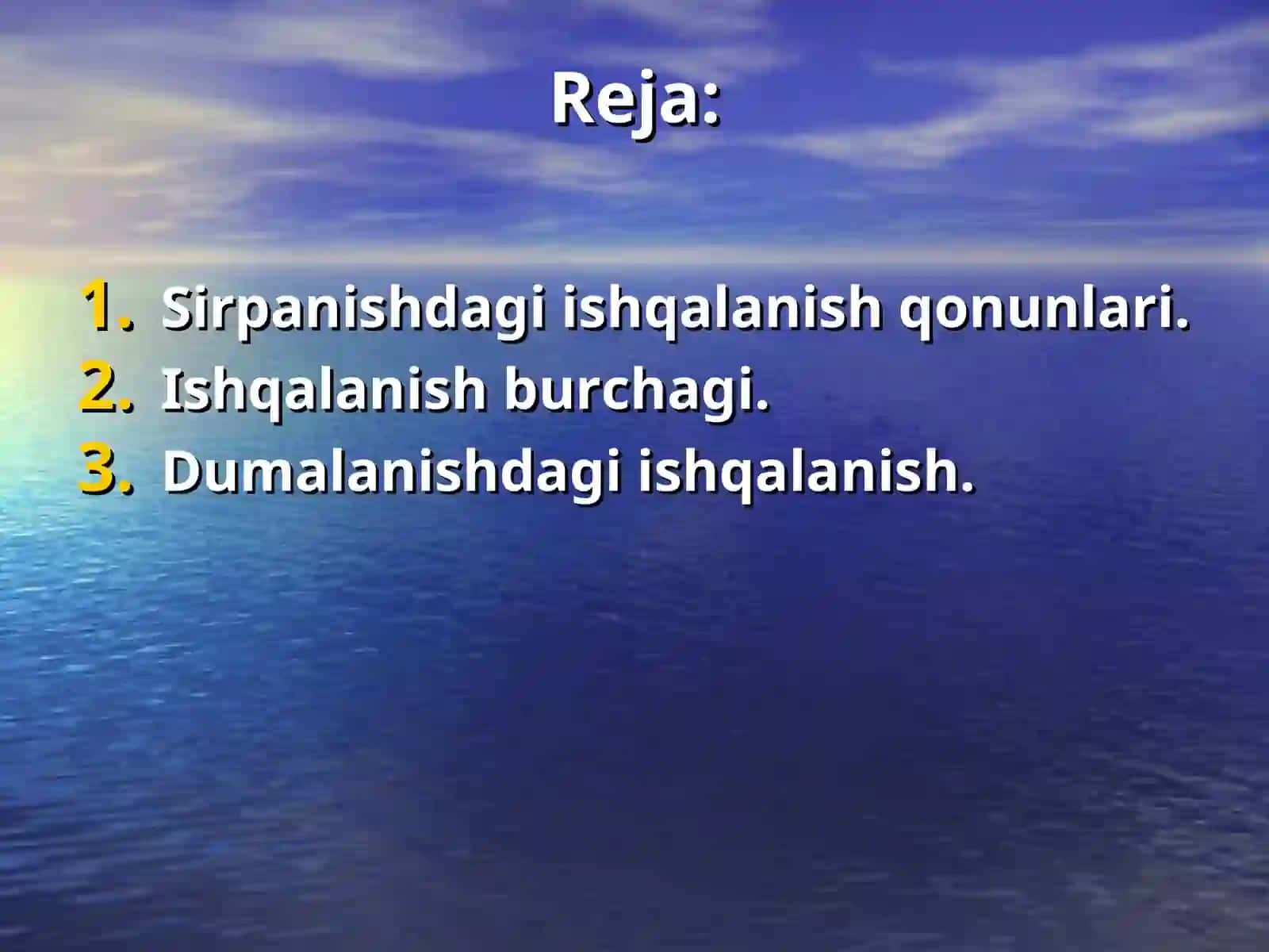 Sirpanishdagi ishqalanish koefsientini aniqlash 2