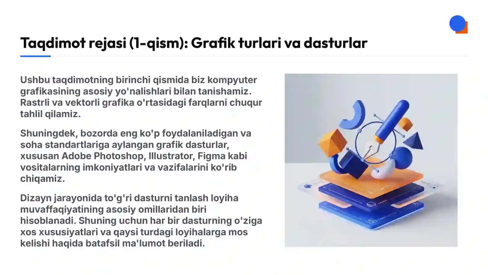 Grafik muharrirlar yordamida tasvirlar yaratish va ularni tahrirlash | GRAFIK DIZAYN & VIZUAL ART | Zamonaviy dizayn va vizual kommunikatsiya asoslari 2