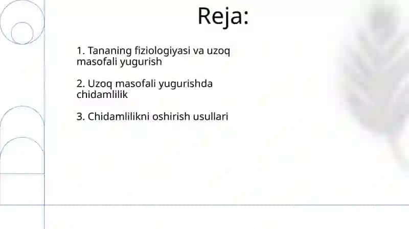 Tananing fiziologiyasi va uzoq masofali yugurish 2
