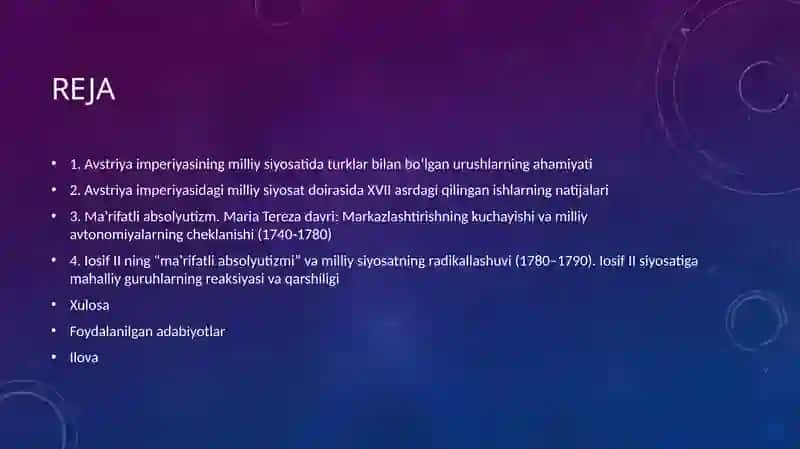 Avstriya imperiyasida milliy siyosat(XVII asrning II-yarmi - XVIII asrlar) 2