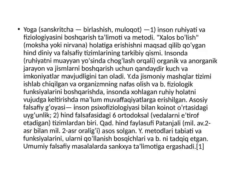 Yoga usuli kelib chiqishi va rivojlanishi 2