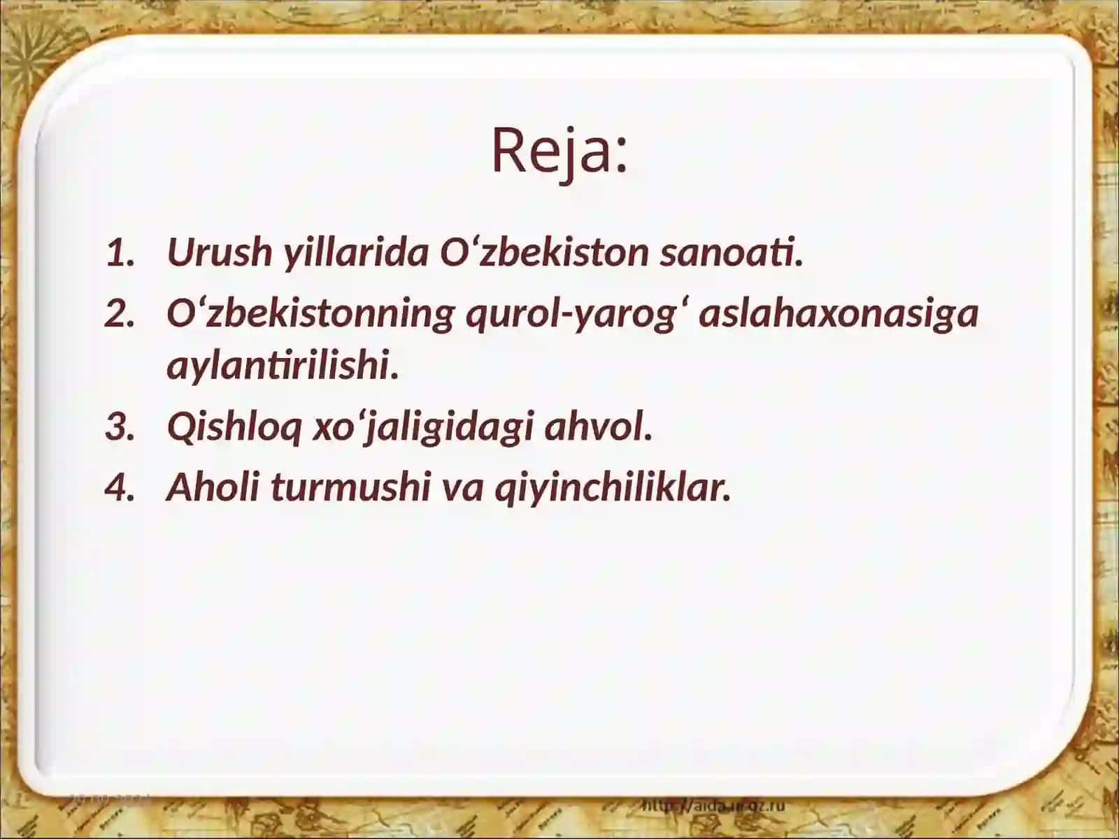 Urush yillarida O‘zbekiston sanoati 2