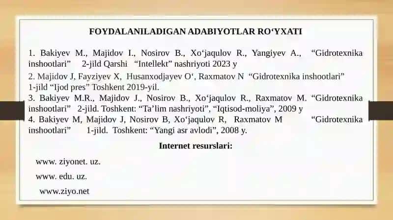 Gidrotexnika inshootlari 2