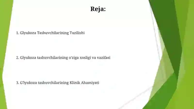 Glyukoza Tashuvchilarining Tuzilishi 2