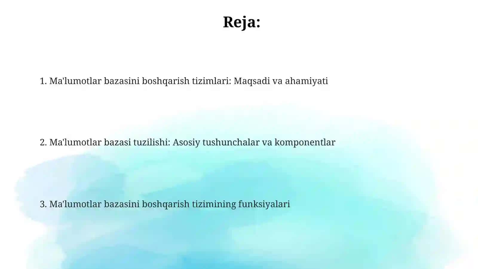 Ma’lumotlar bazasini boshqarish tizimlari, ularning maqsadi, tarkibi va funktsiyalari 2