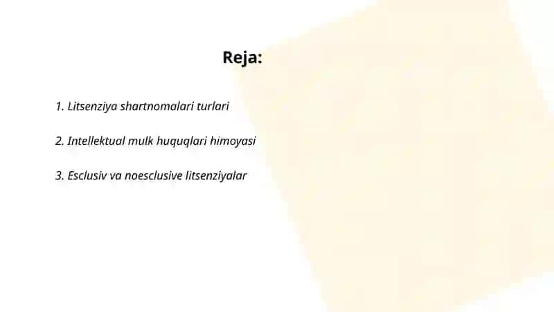 Litsenziyalash shartnomalari bo'yicha muzokaralar 2