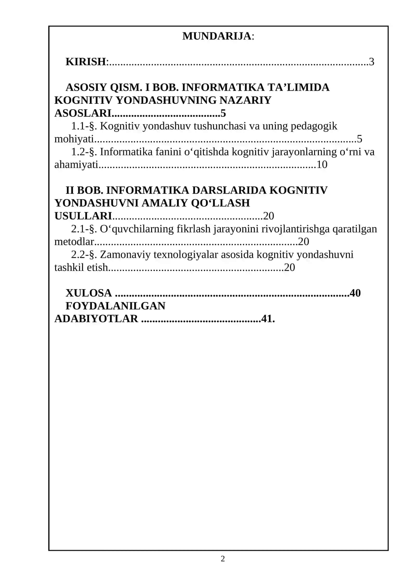 INFORMATIKA DARSLARIDA KOGNITIV YONDASHUV 2