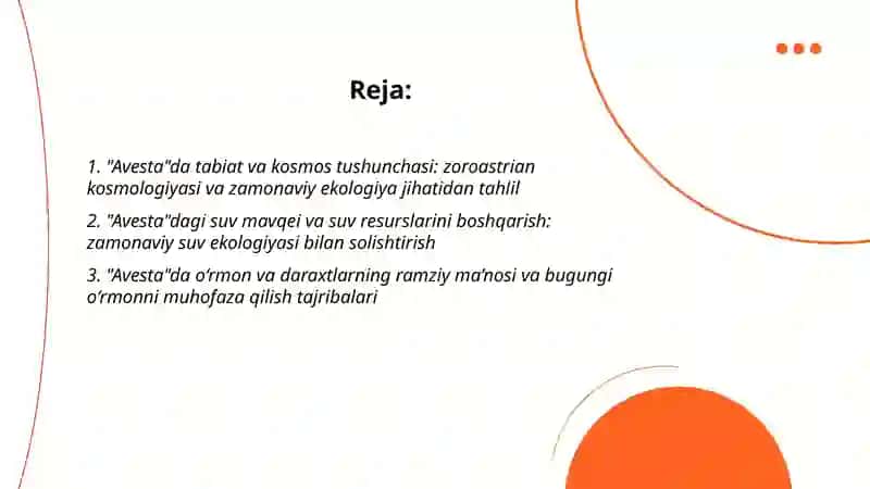 "Avesto" dagi tabiat tasavvurlari va zamonaviy ekologik tajribalarni qiyosiy tahlil qilish 2