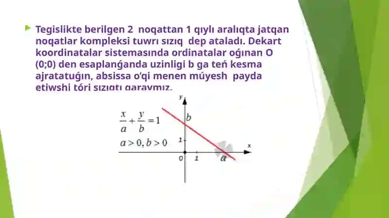 Tuwrı sızıq teńlemesi 2