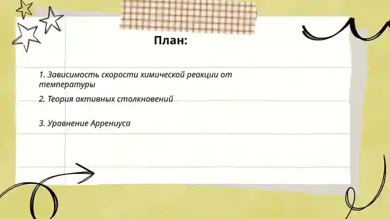 Влияние температура на скорость химические реакции 2