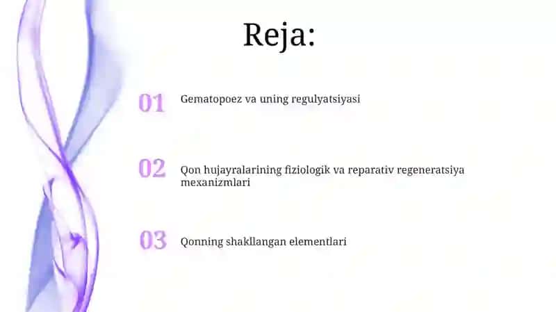 Qon hujayralarining fiziologik va reparativ regeneratsiya mexanizmi 2