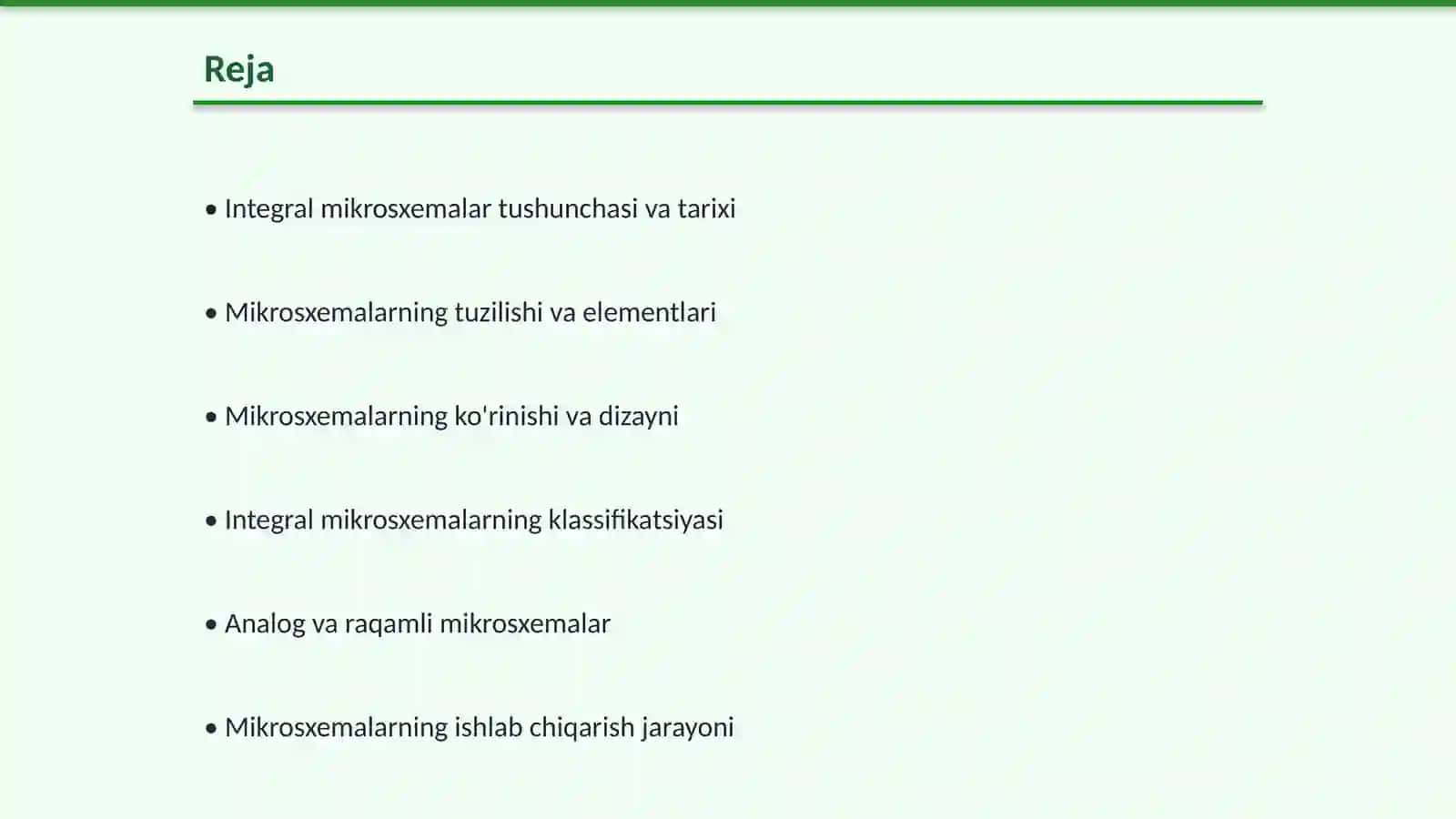 Integral mikrosxemalar. asosiy tushunchalar 2