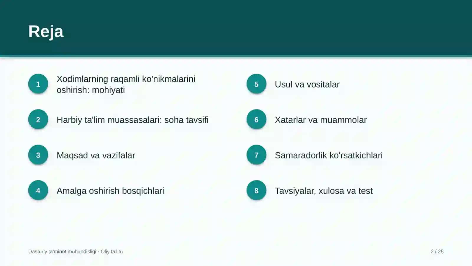 Harbiy ta'lim muassasalarida xodimlarning raqamli ko'nikmalarini oshirish 2