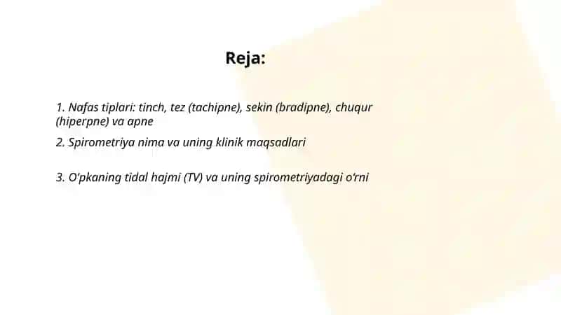 Nafas tiplari opkaning tiriklik sigimi spirametriya 2