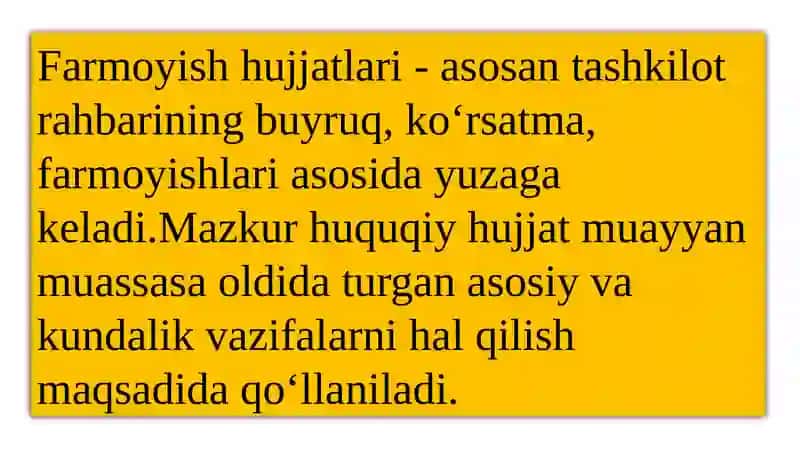 Farmoyish hujjatlari 2