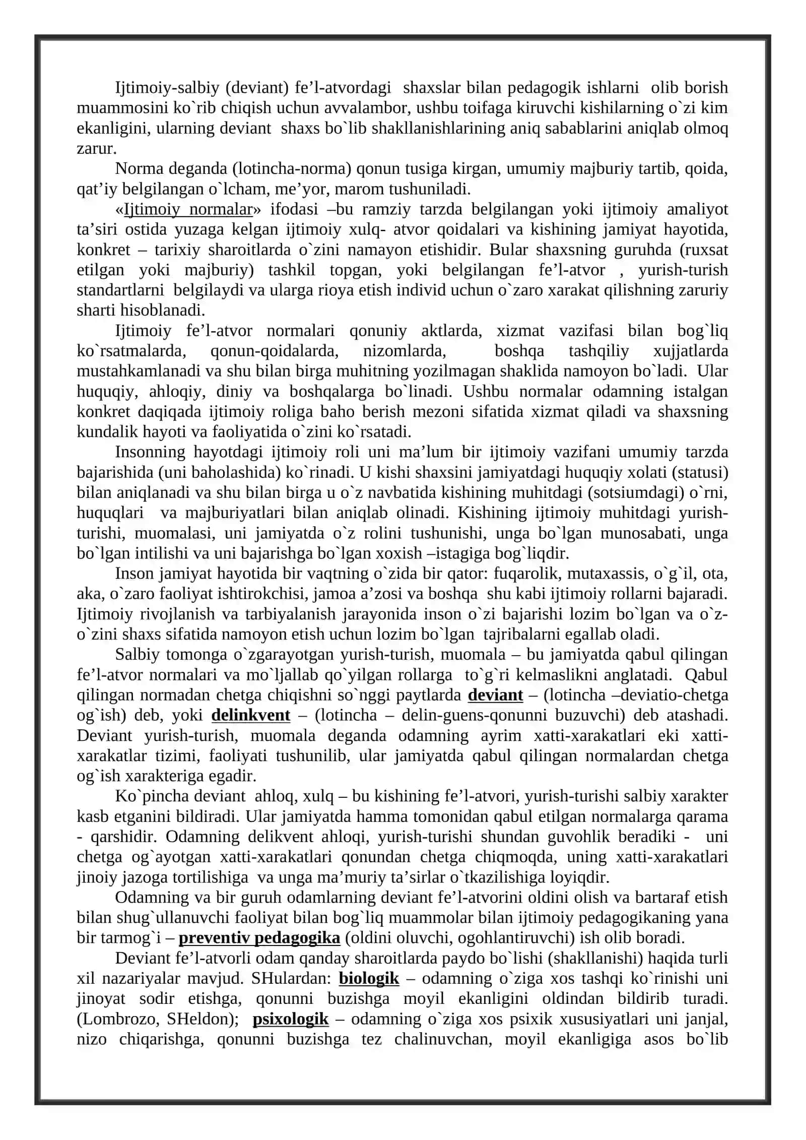 BOLALARDA DEVIANT XULQNI NOMOYON BO'LISH SHAKLLARI 2