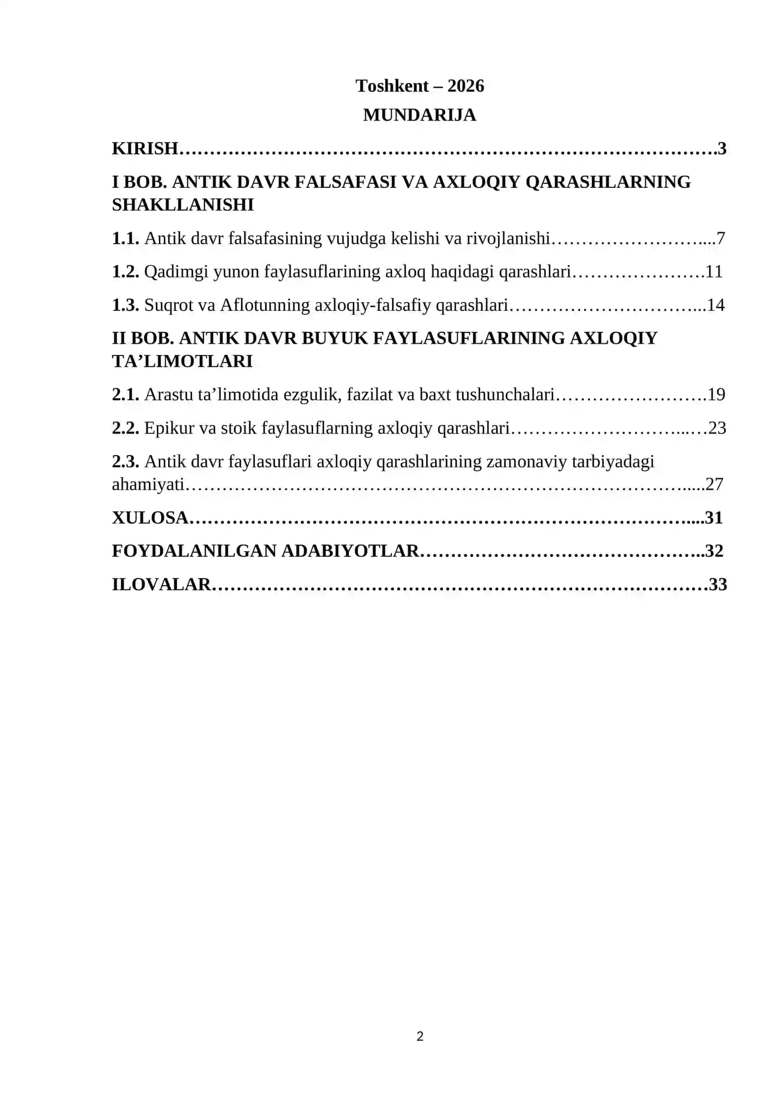 Antik davrda yashab ijod etgan buyuk faylasuflarning axloqiy qarashlari. 2