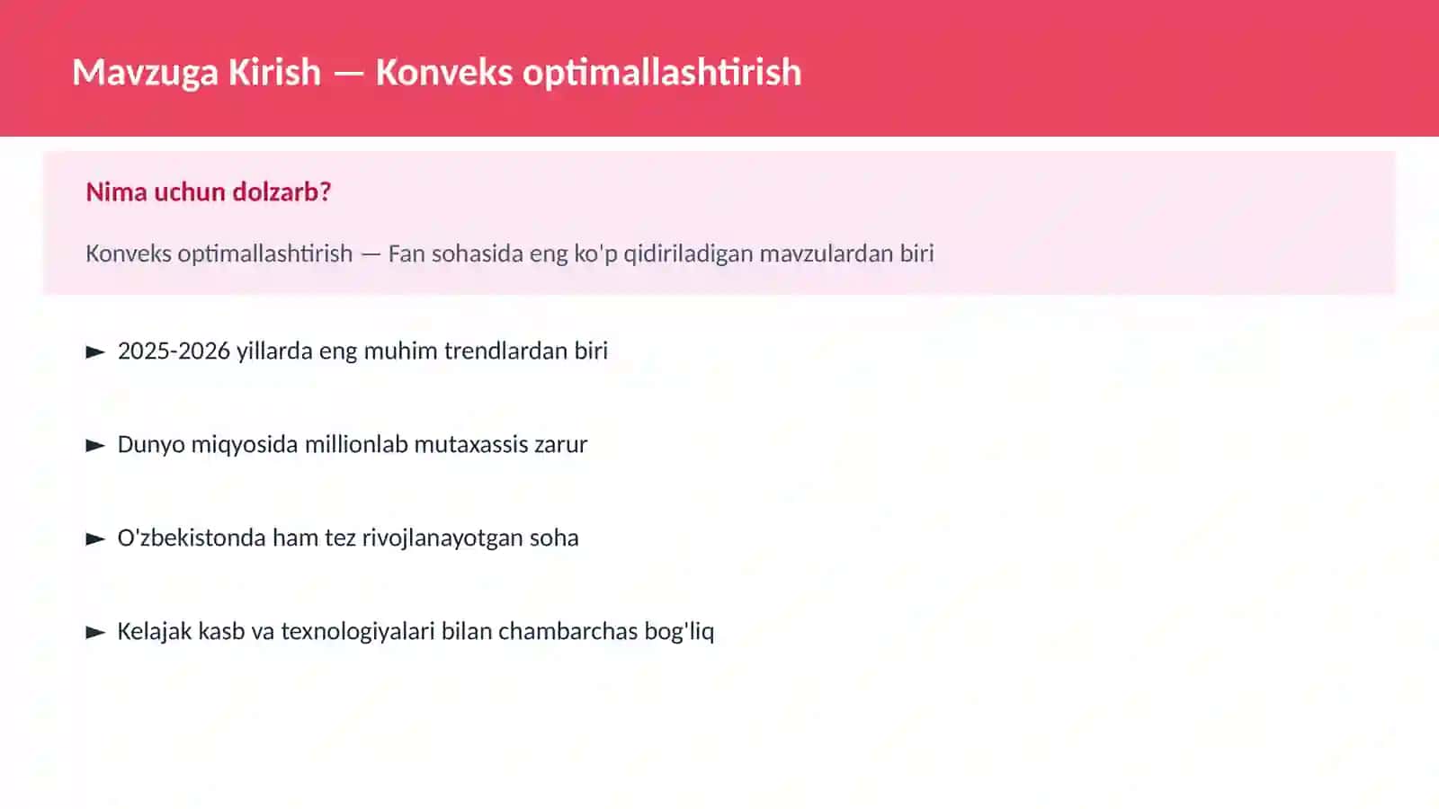 Konveks optimallashtirish 2