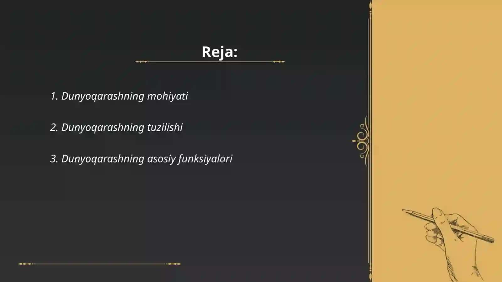 Dunyoqarashning mohiyati 2