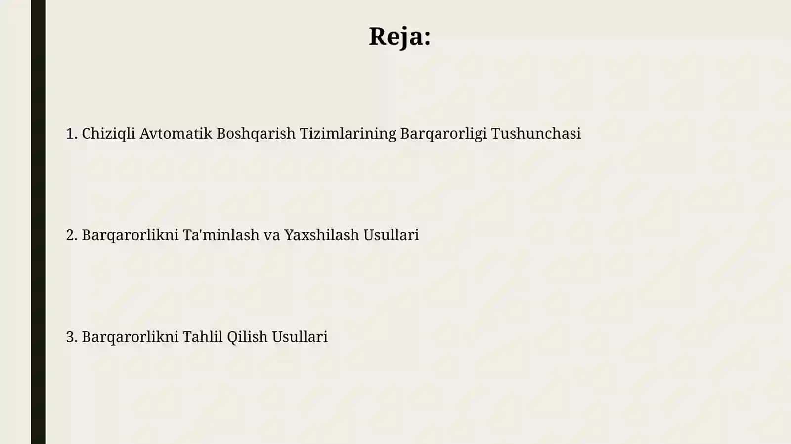 Chiziqli Avtomatik Boshqarish Tizimlarining Barqarorligi Tushunchasi 2