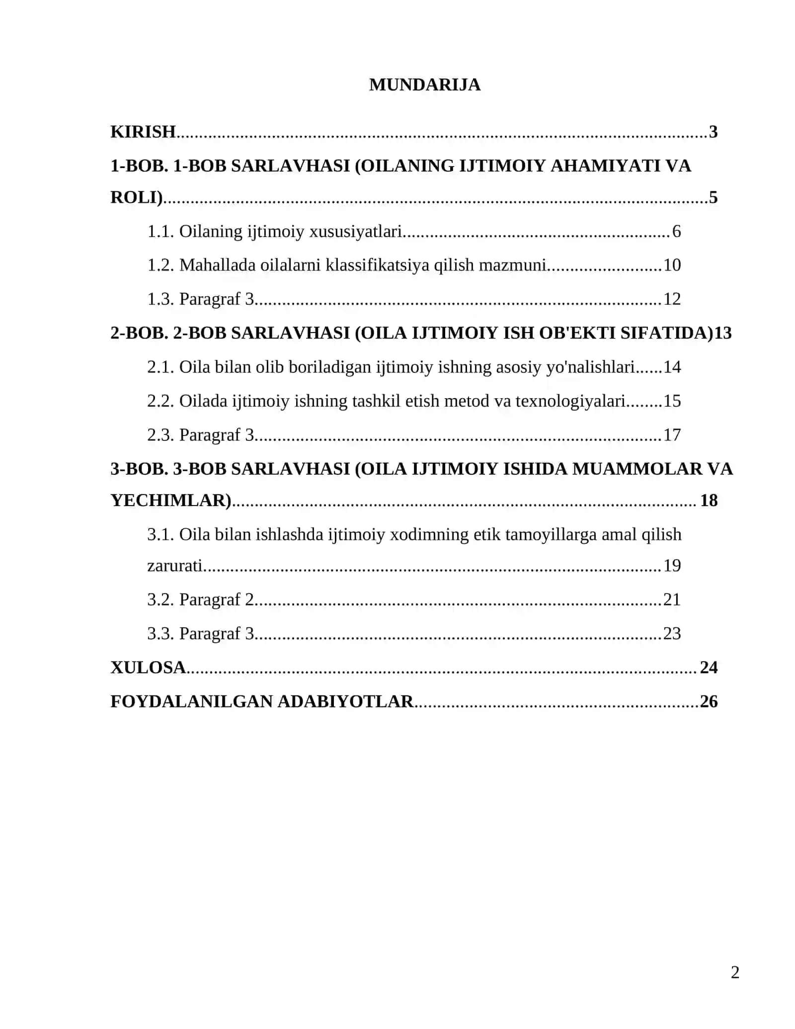 TERMIZ DAVLAT UNIVERSITETI IJTIMOIY FANLAR FANIDAN KURS ISHI 2