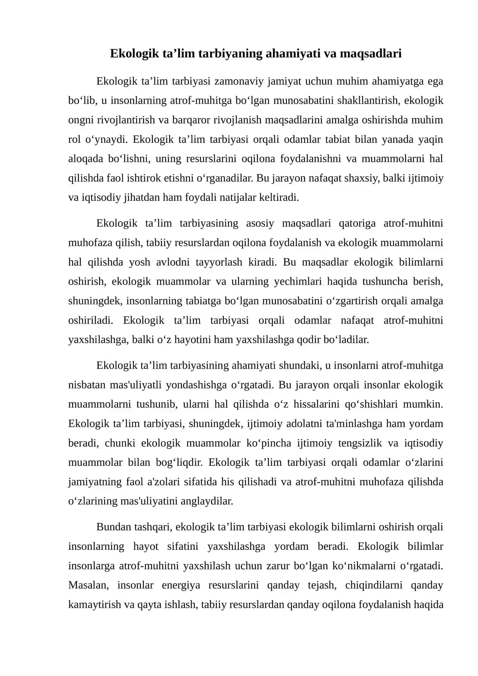 Ekologik ta’lim tarbiya 2