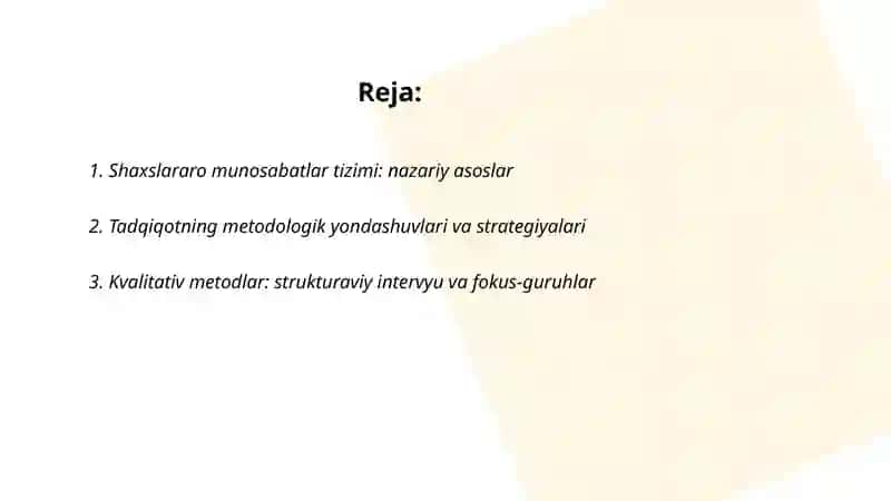 Shaxslararo munosabatlar tizimini o'rganish metodikasi 2