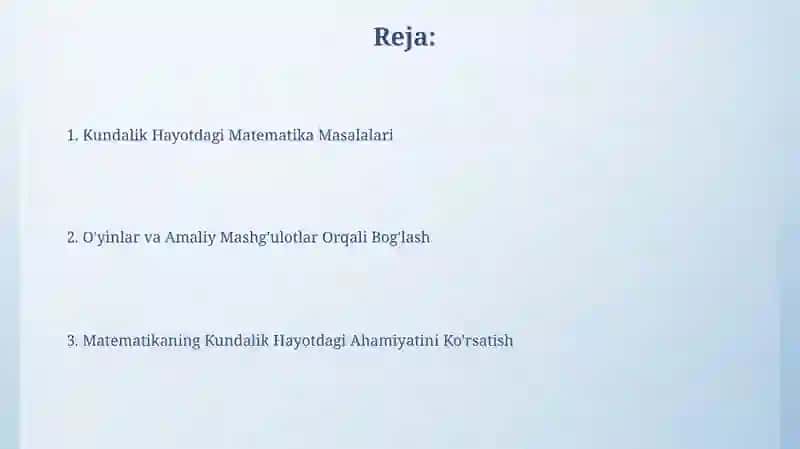 Kundalik Hayotdagi Matematika Masalalari 2