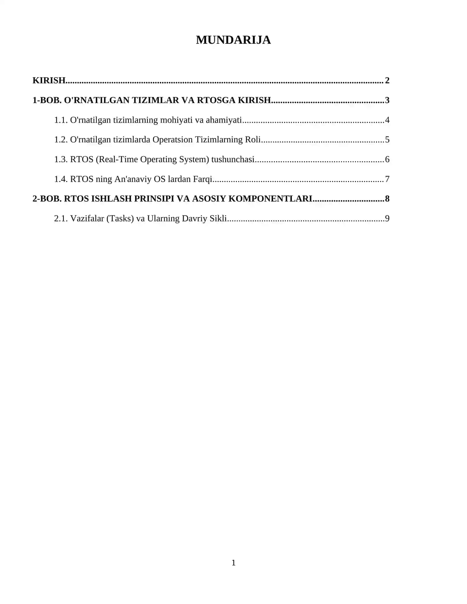 RTOS (Real-Time Operating System) ishlash prinsipi 2