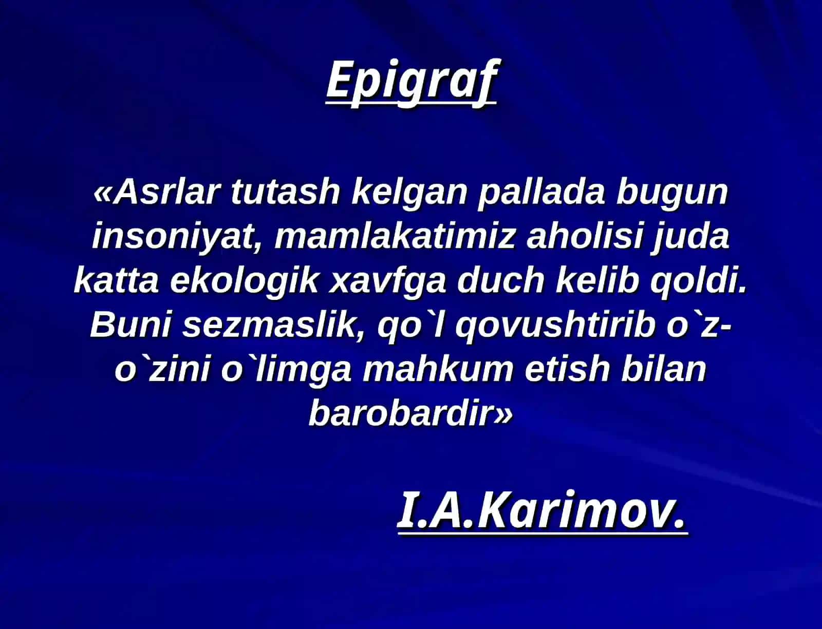 XXI asrda ekologik tahdidlar va ularni bartaraf etishning huquqiy asoslari 2