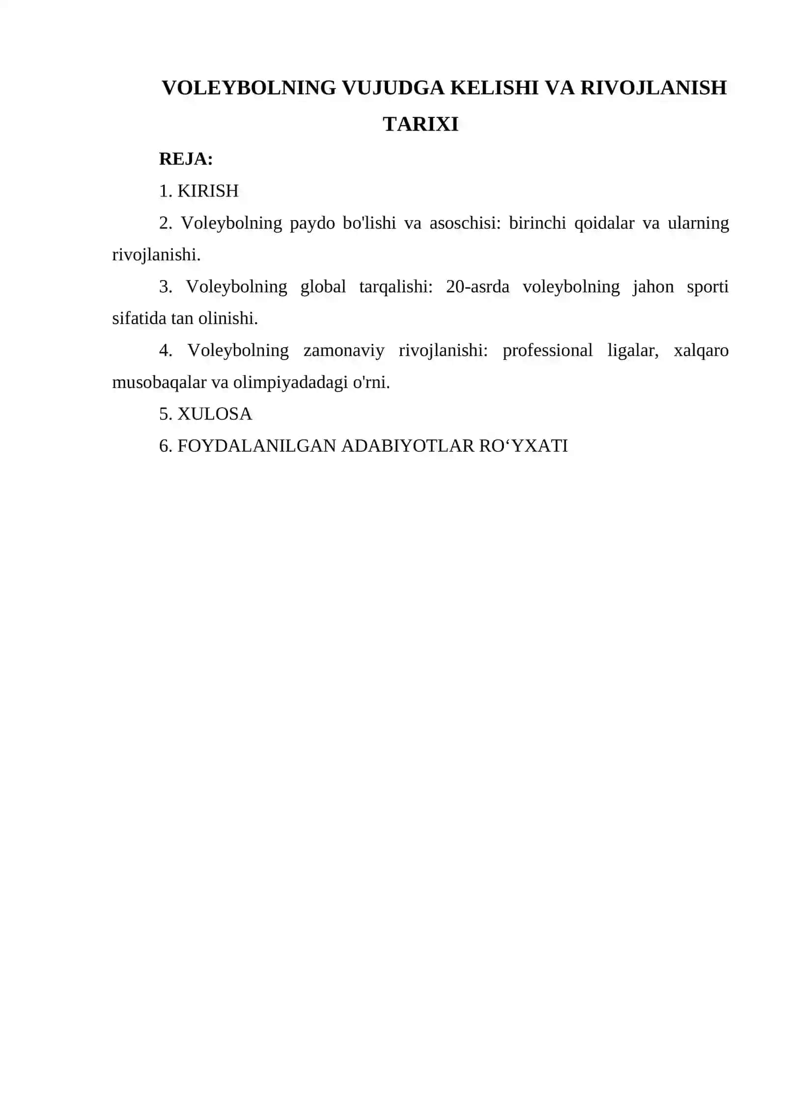 VOLEYBOLNING VUJUDGA KELISHI VA RIVOJLANISH TARIXI 2
