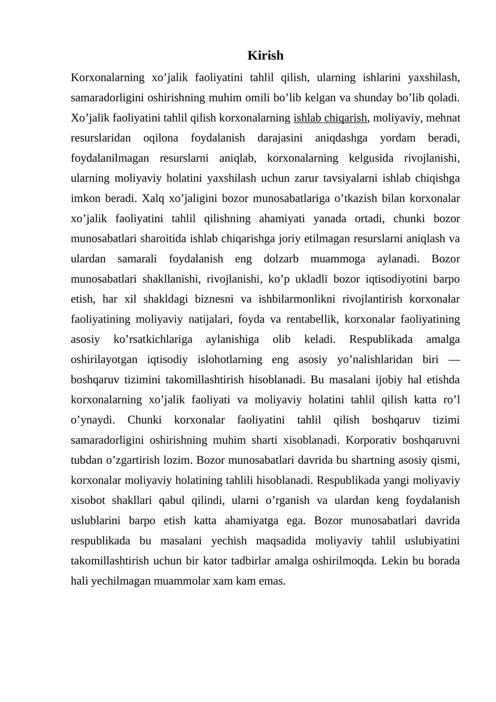 Korxona moliyaviy holatining tahlili 2