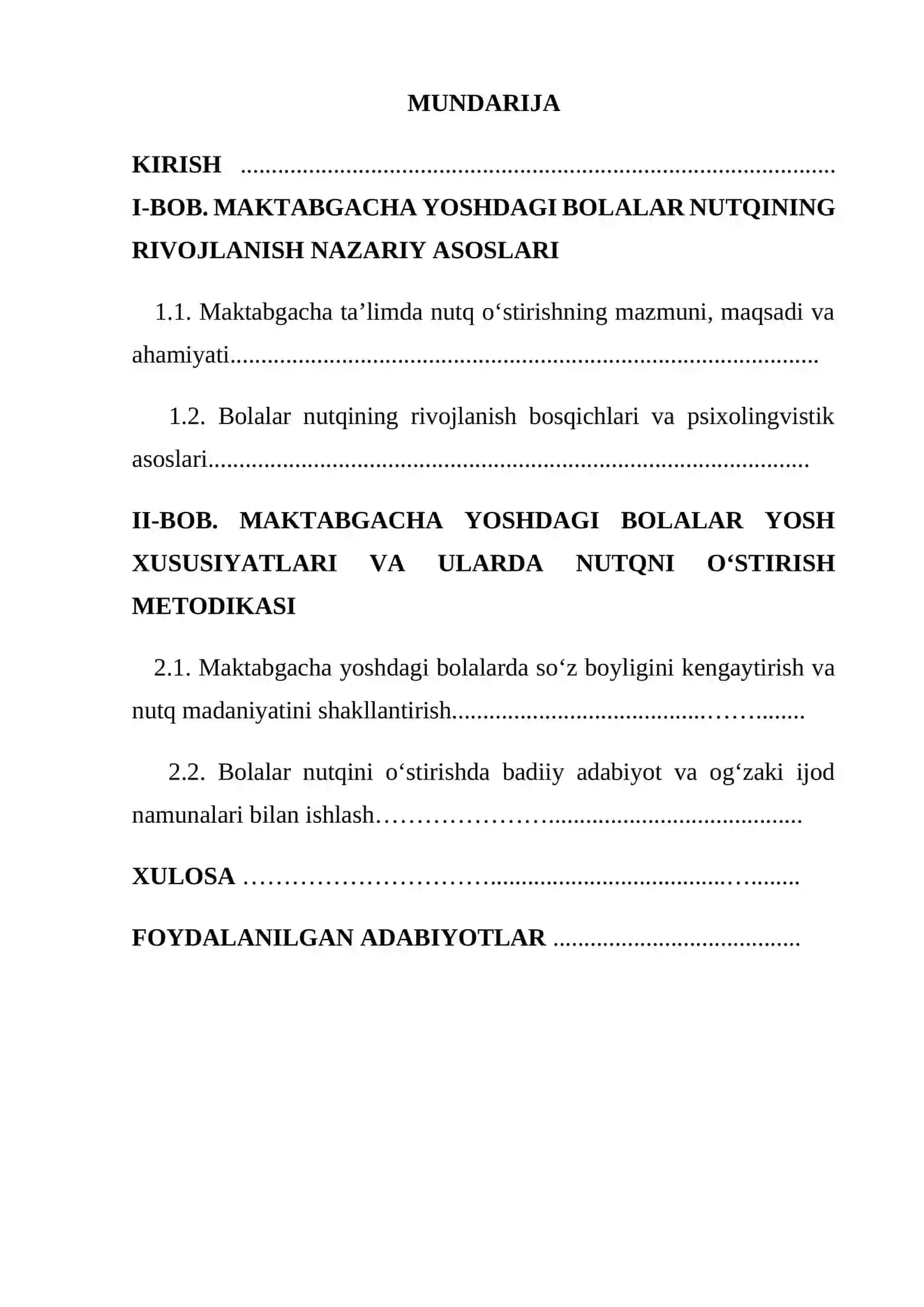 MAKTABGACHA TA’LIMDA NUTQ O’STIRISHNING BOSQICHLARI, BOLALAR YOSH XUSUSIYATLARI 2