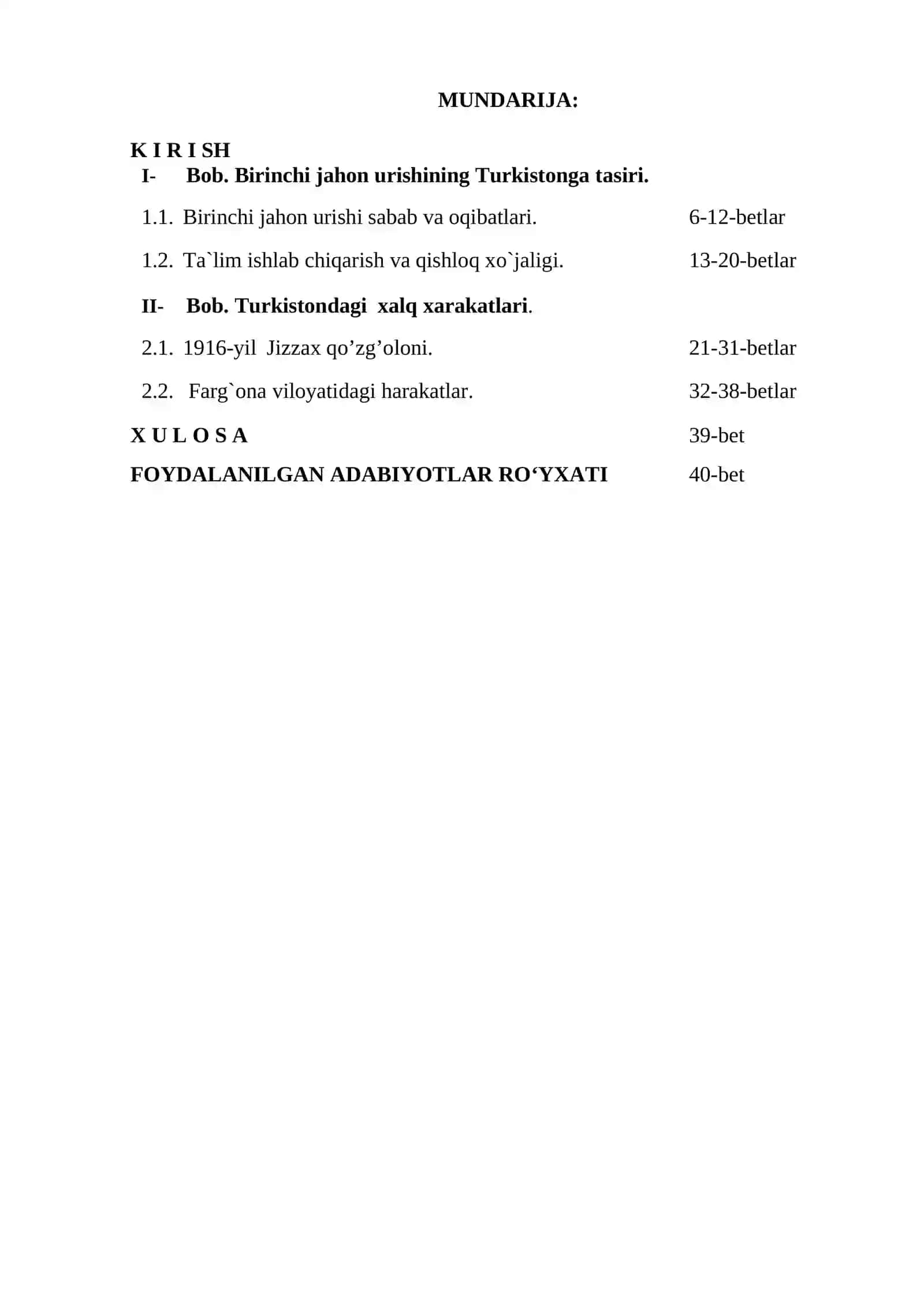 BIRINCHI JAHON URUSHI DAVRIDA TURKISTON O‘LKASINING IJTIMOIY-IQTISODIY HAYOT. 2
