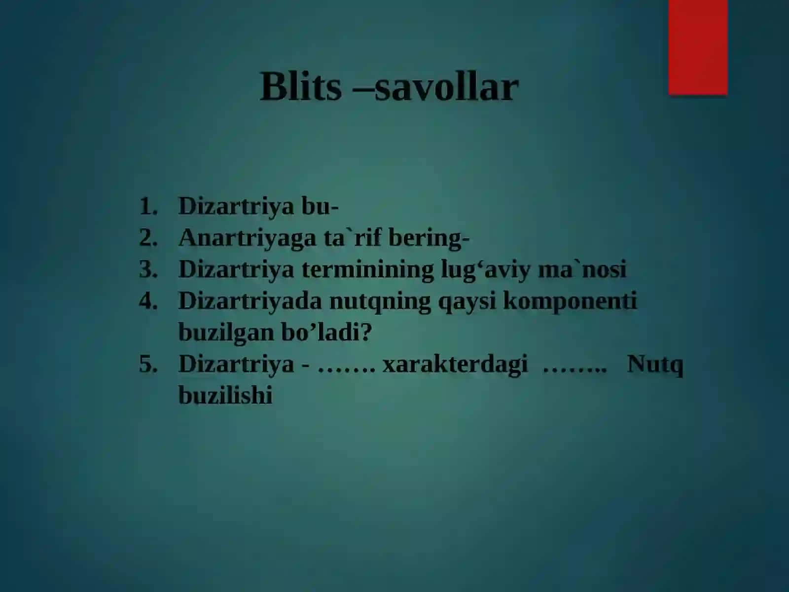 Dizartriya shakllari(tasniflari) 2