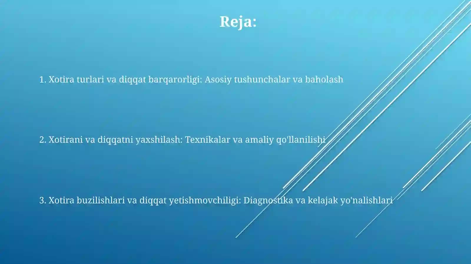 Xotiraning yetakchi turini aniqlash diqqat barqarorligini aniqlash 2