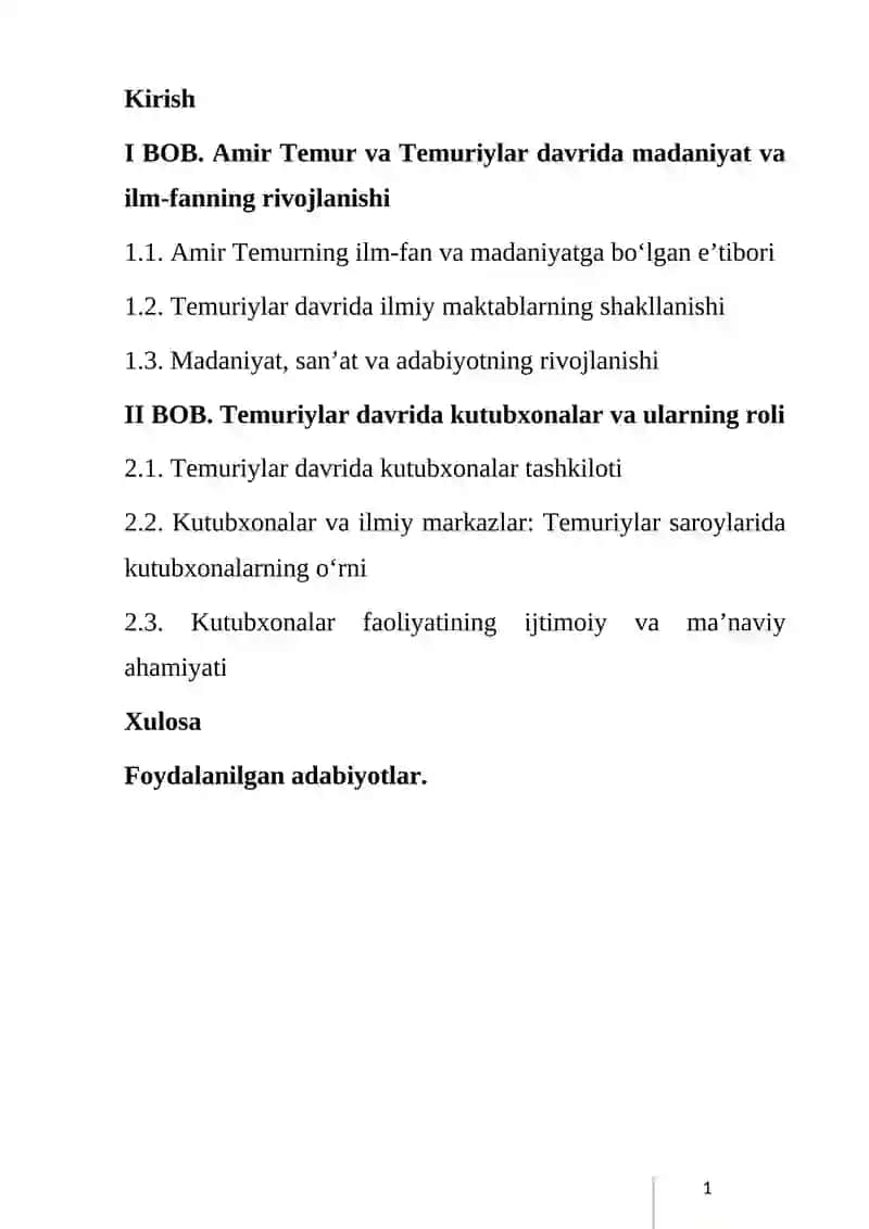 AMIR TEMUR VA TEMURIYLAR DAVRIDA MADANAIY HAYOT VA KUTUBXONALAR 2