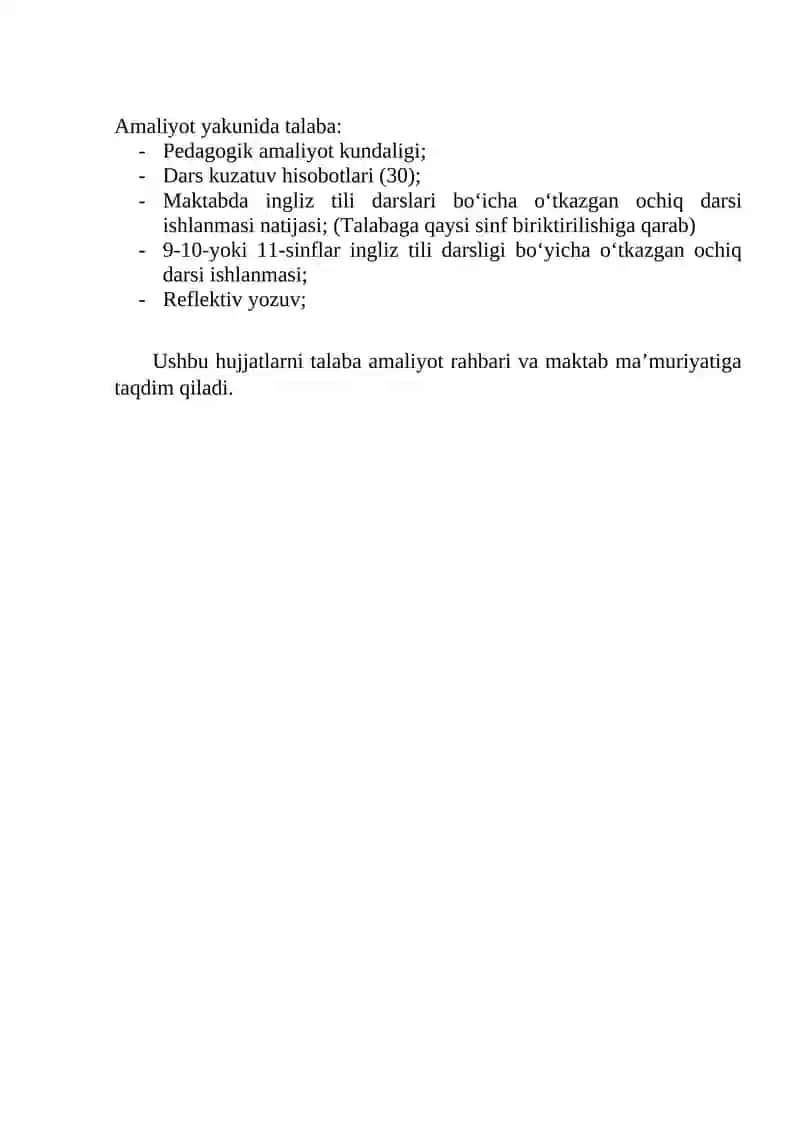 PEDAGOGIK AMALIYOT KUNDALIGI 2