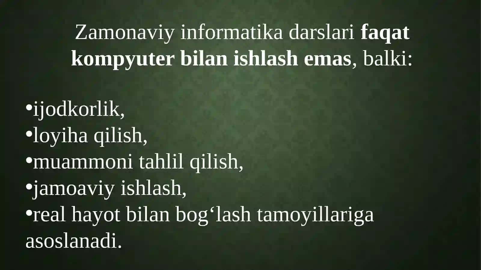 O‘quv mashg‘ulotlari 2