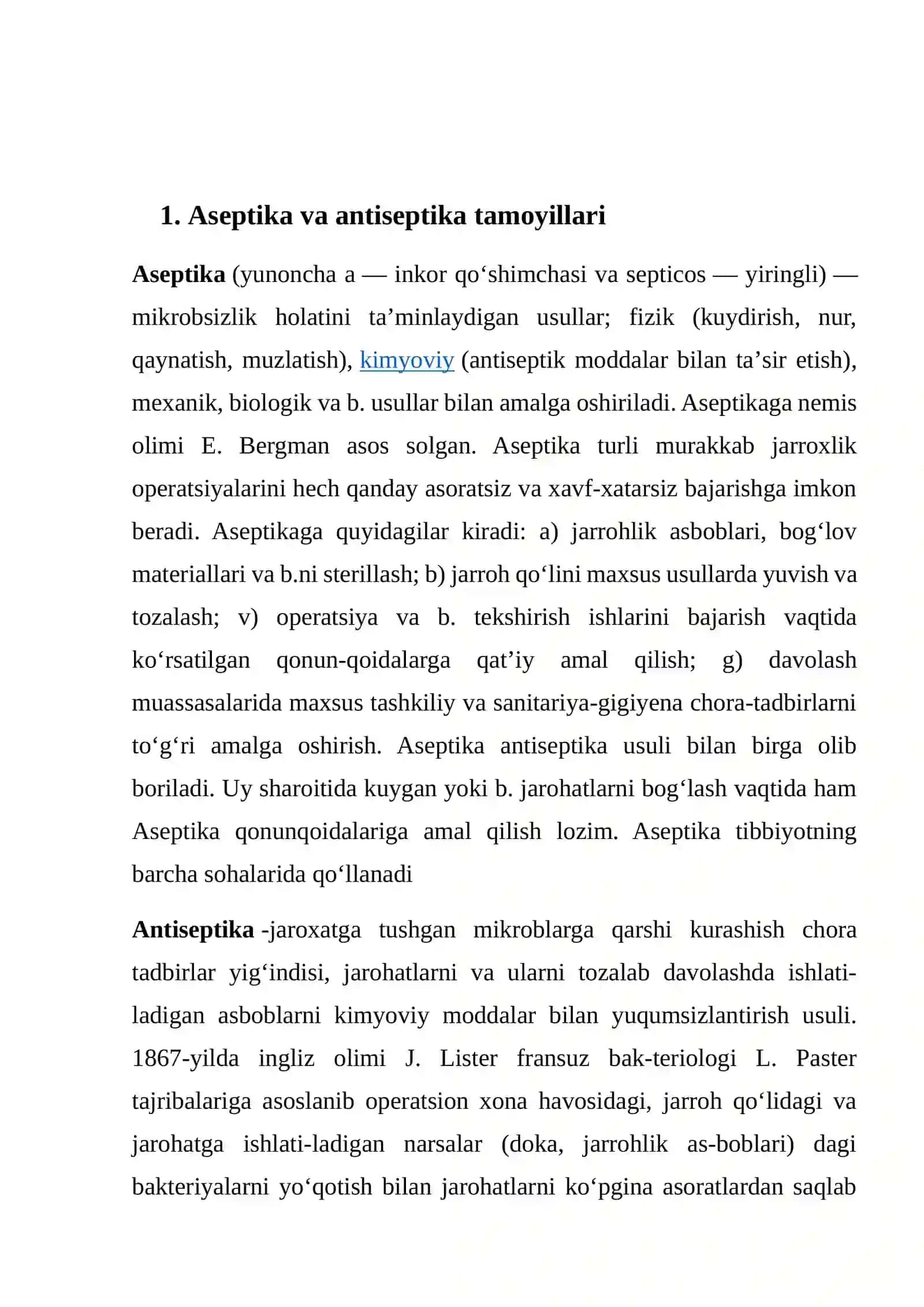 Aseptika va antiseptika tamoyillari 2