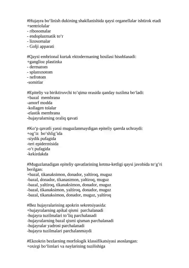 Sentriola mikronaychalarining formulasi 2