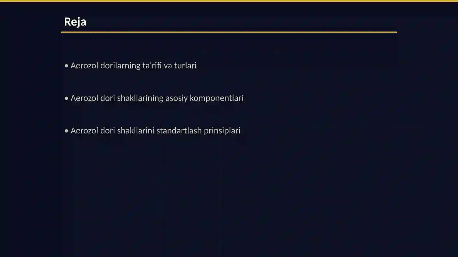 Aerozol dori shakllarini standartlash va sifatini tekshirish 2