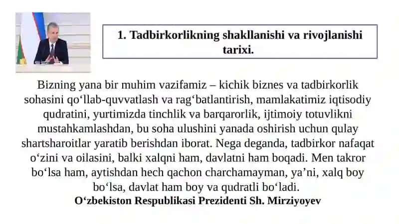 Tadbirkorlik fanining mohiyati va mazmuni 2